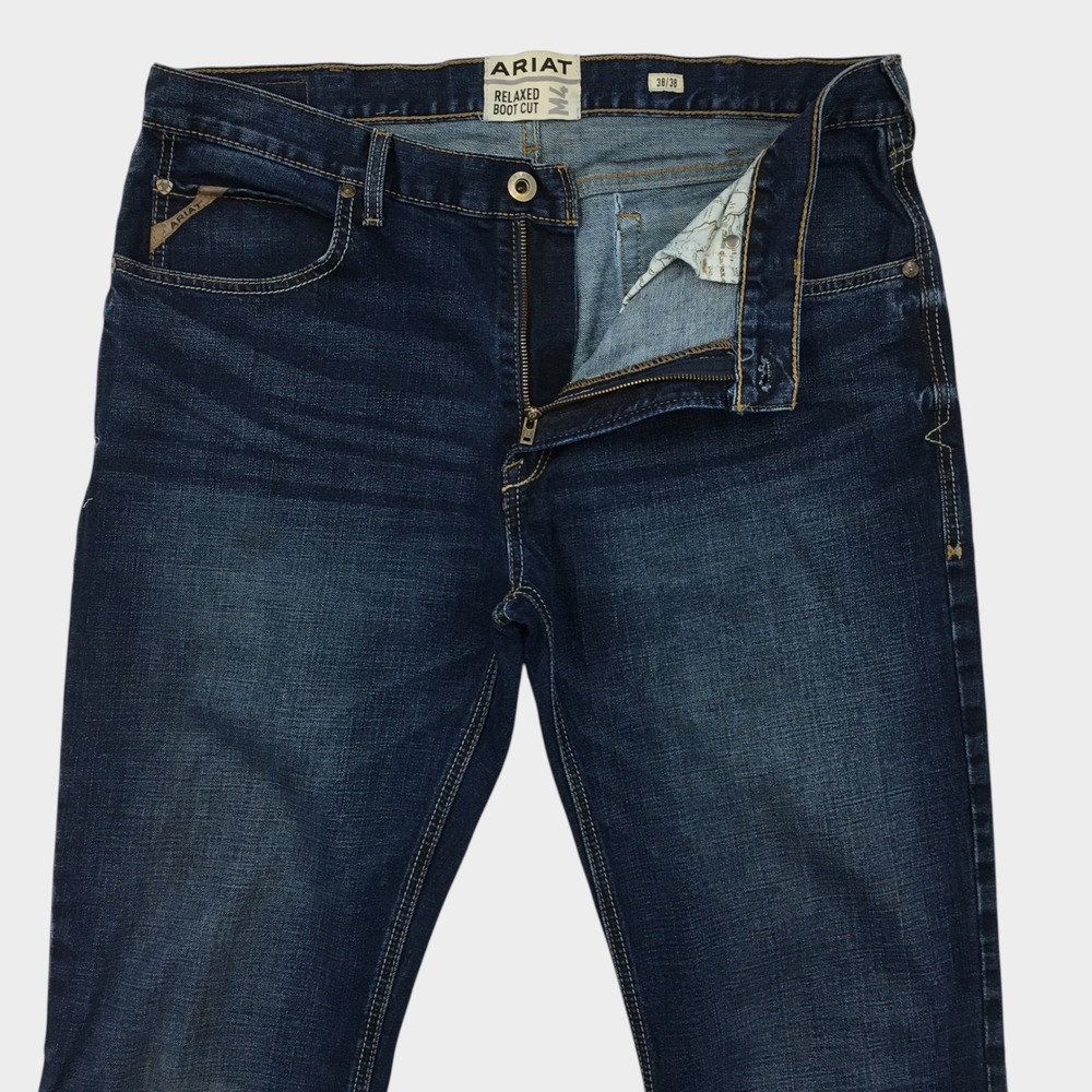Ariat M4 Dustin Relaxed Boot Cut Jeans Mens 38x38 Dark Wash Stretch Denim
